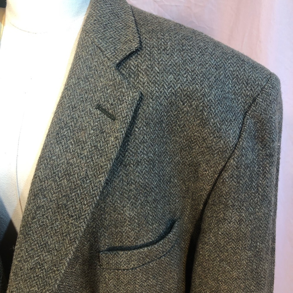 100% Wool Gray Men's Blazer Suit Coat Size Large - Picture 7 of 9